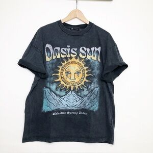 Zara oasis Sun, gray graphic T-shirt